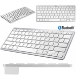 Teclado Bluetooth para Tablet Android e iOS Branco/Prata